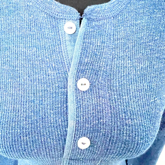 NWT Polo Ralph Lauren Blue Waffle knit maxi dress w/ suede elbow patches - Picture 5 of 6